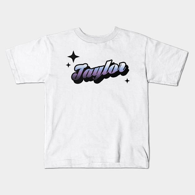 Taylor - Retro Classic Typography Style Kids T-Shirt by Decideflashy